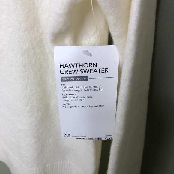 Athleta Hawthorne Crewneck Sweater Long Sleeve Cream Size XS Merino Wool 632070 - Picture 9 of 9